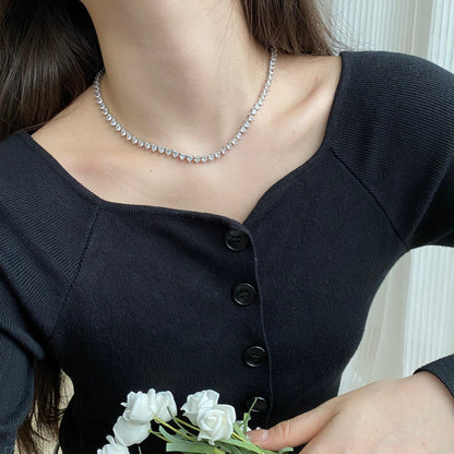 [ORA ]Ornate Heart Cut Tennis Necklace