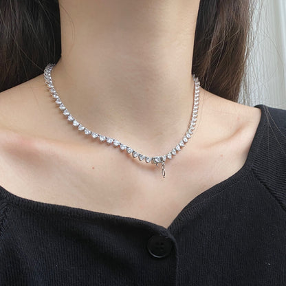 [ORA ]Ornate Heart Cut Tennis Necklace
