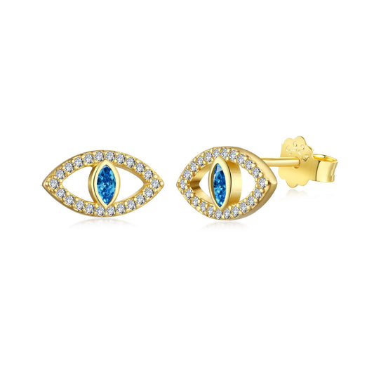 [ORA ]Blue Devil Eyes Hollow Stud Earrings