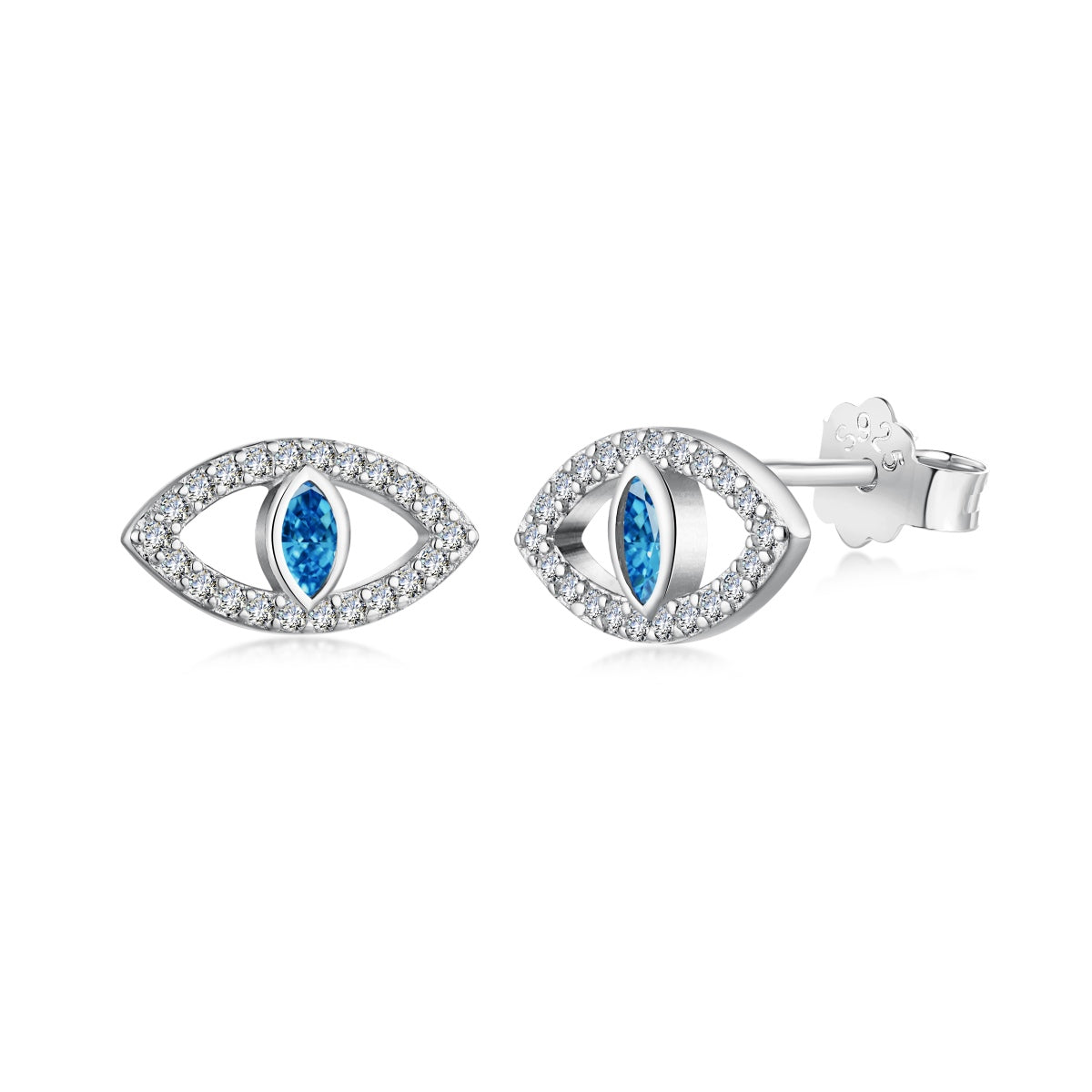 [ORA ]Blue Devil Eyes Hollow Stud Earrings