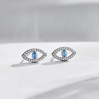 [ORA ]Blue Devil Eyes Hollow Stud Earrings