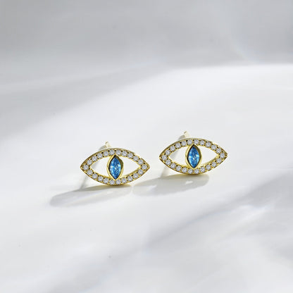 [ORA ]Blue Devil Eyes Hollow Stud Earrings