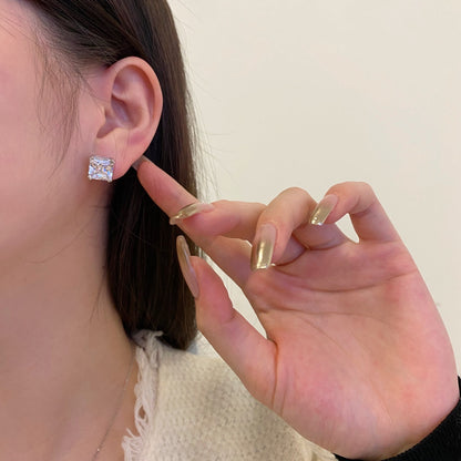 [ORA ]Delicate Square Shape Earrings