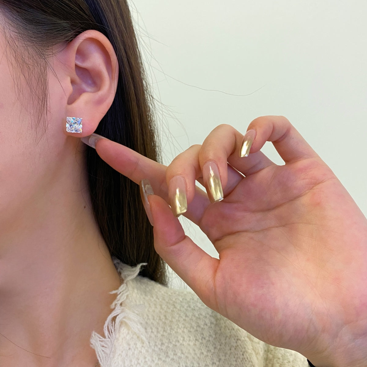 [ORA ]Ornate Square Shape Earrings