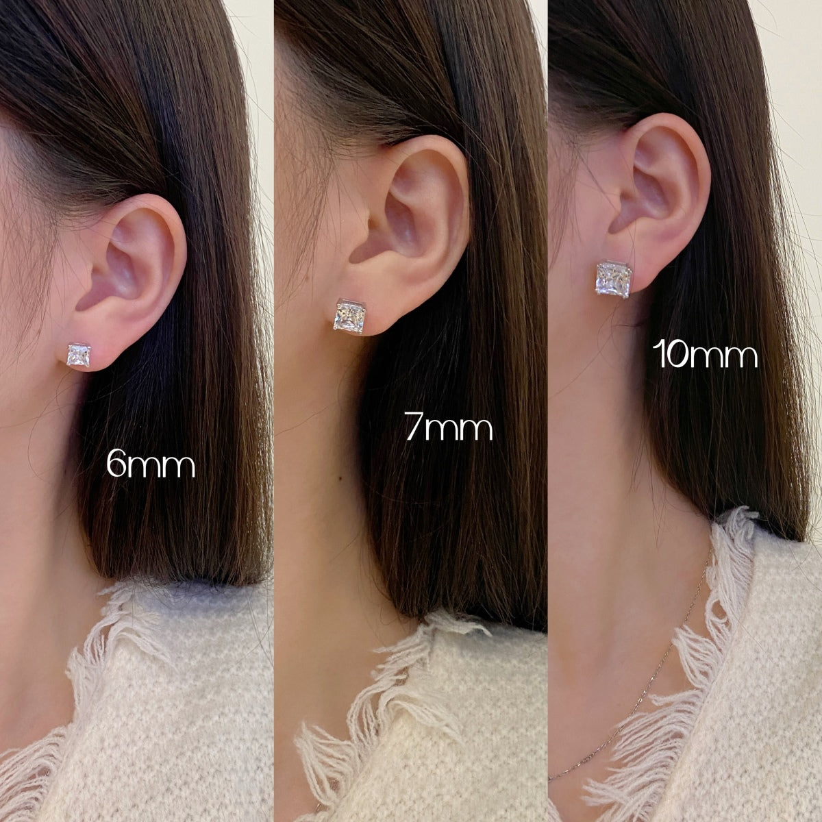[ORA ]Delicate Square Shape Earrings