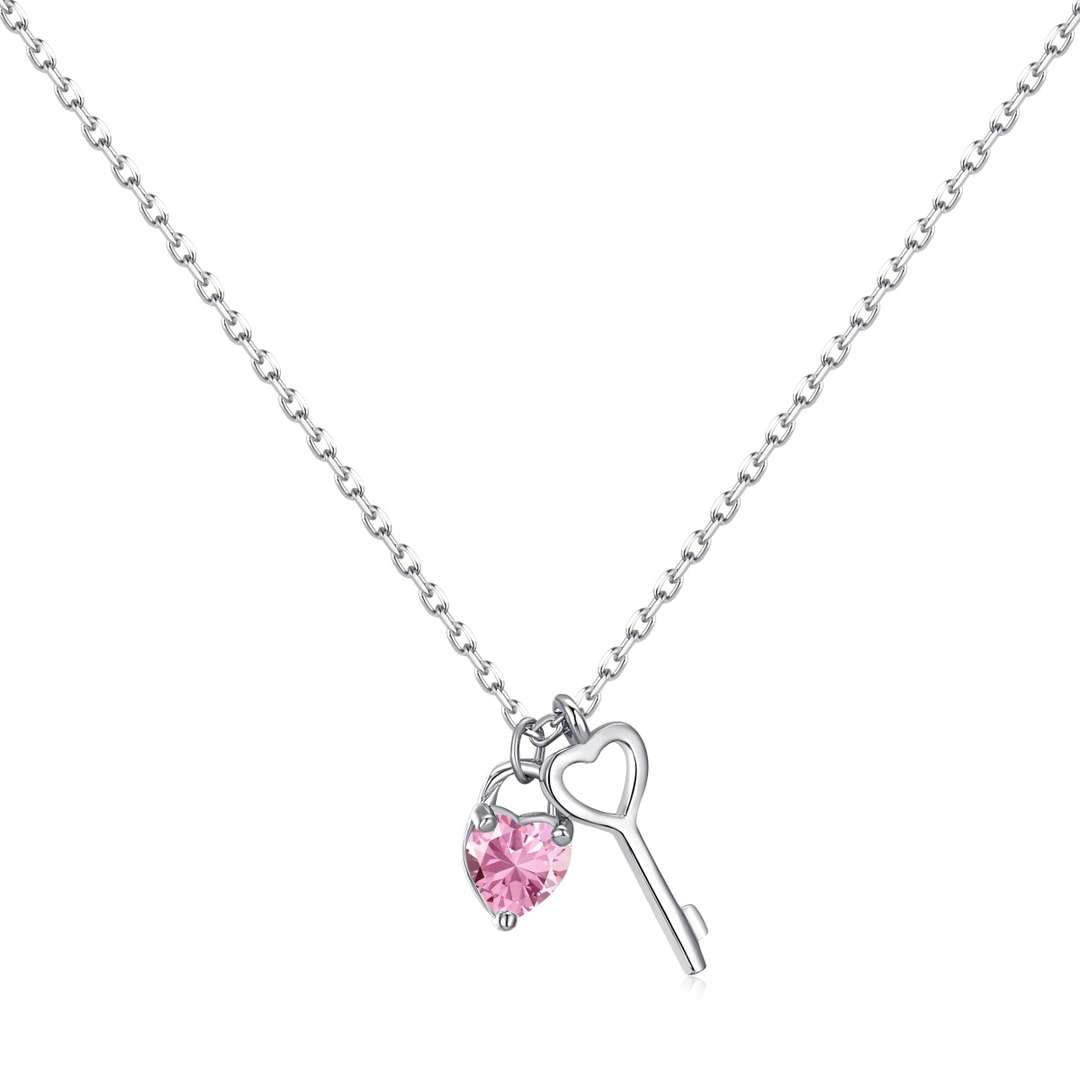 [ORA]Unique Heart Shape Key Pendent Necklace