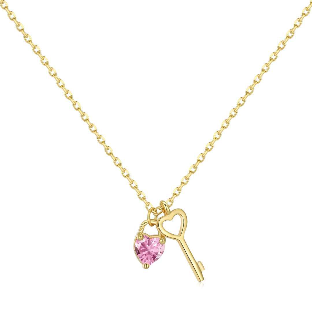 [ORA]Unique Heart Shape Key Pendent Necklace