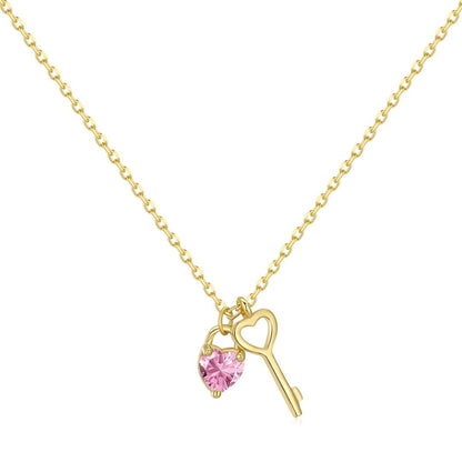 [ORA ]Unique Heart Shape Key Pendent Necklace