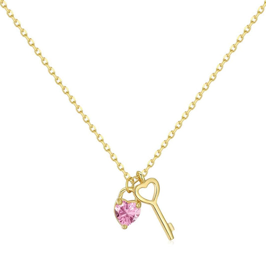 [ORA ]Unique Heart Shape Key Pendent Necklace