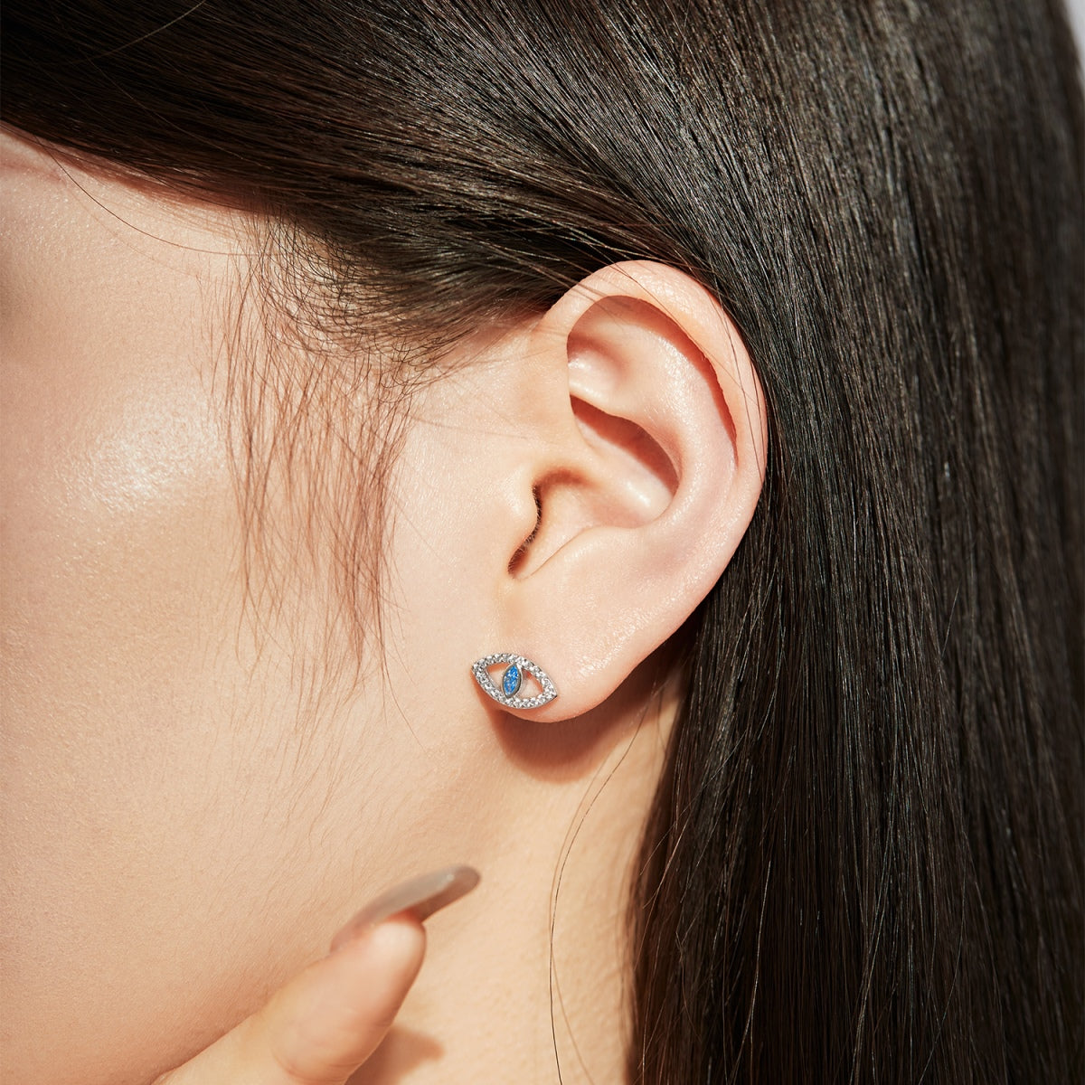 [ORA ]Blue Devil Eyes Hollow Stud Earrings