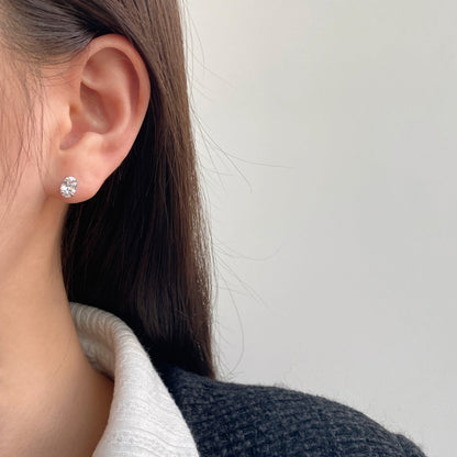 [ORA ]Oval Classic Dignified Elegant Earrings