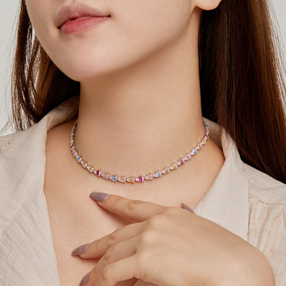 [ORA ]Radiant Colorful Rainbow Necklace