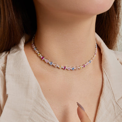 [ORA ]Radiant Colorful Rainbow Necklace