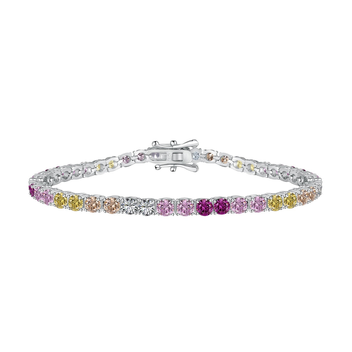 [ORA ]Radiant Colorful Round Cut Tennis Bracelet