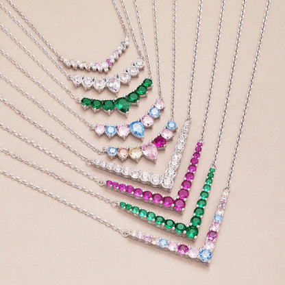 [ORA ]Dainty Colorful Heart Necklace