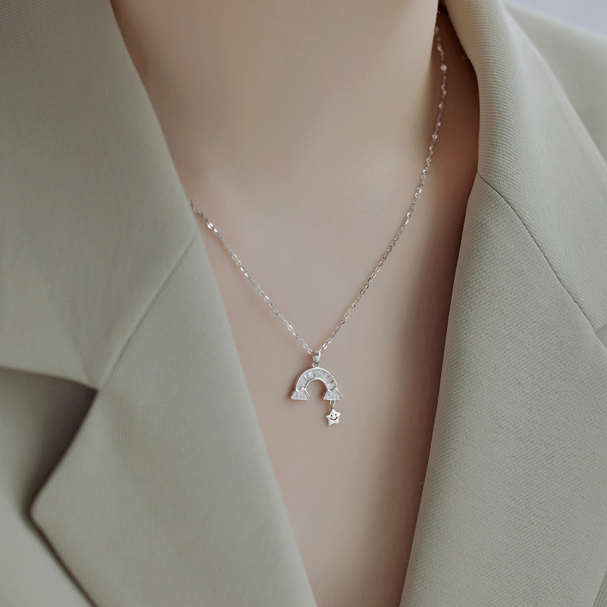 [ORA ]Unique Rainbow Star Necklace
