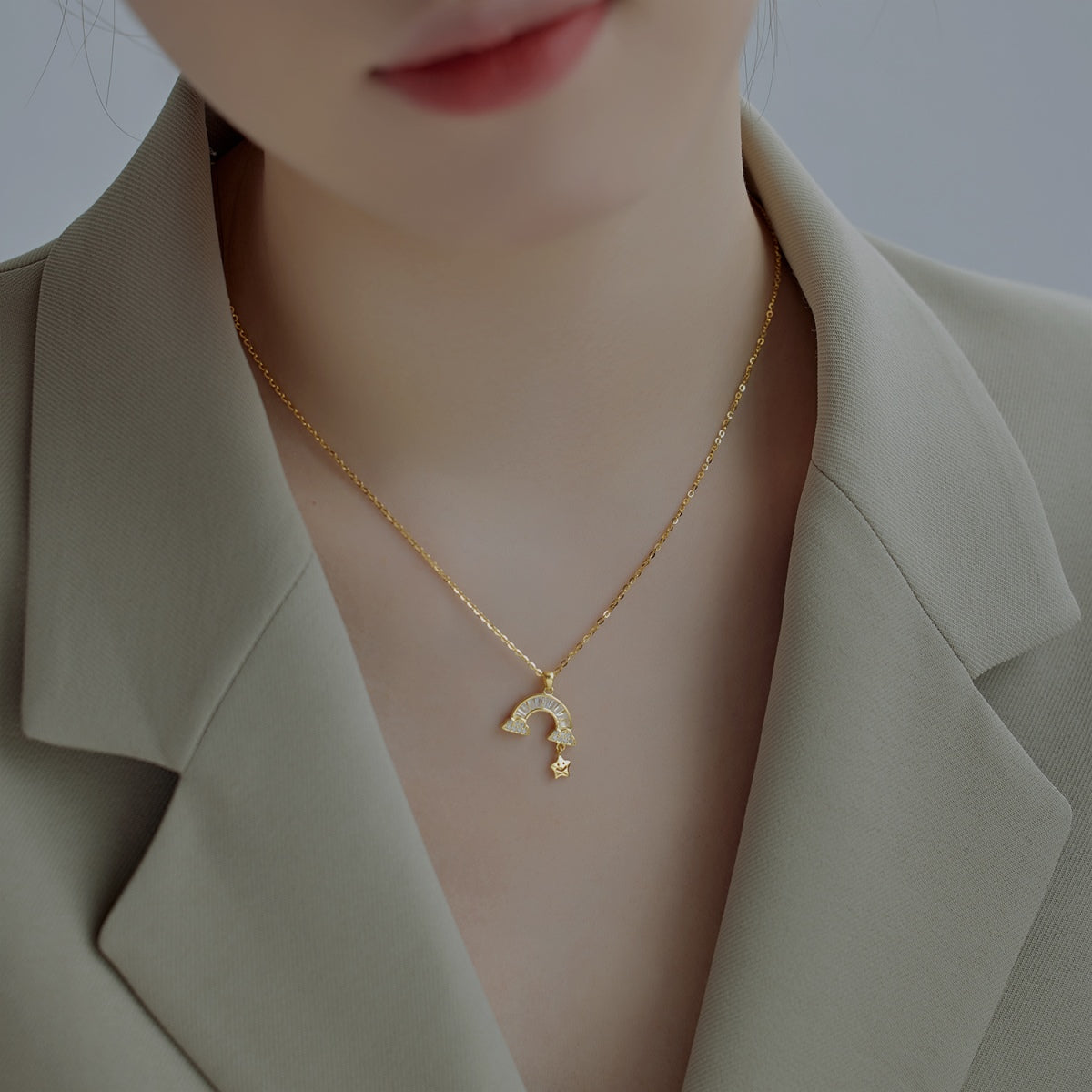 [ORA ]Unique Rainbow Star Necklace