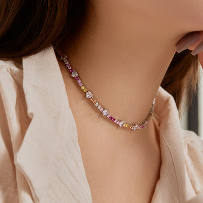 [ORA ]Delicate Colorful Rainbow Tennis Chain