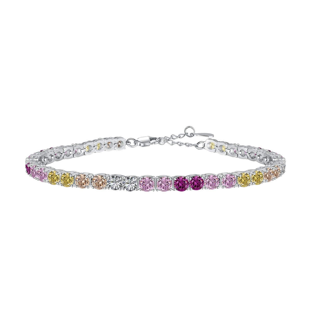 [ORA ]Radiant Colorful Round Cut Tennis Bracelet