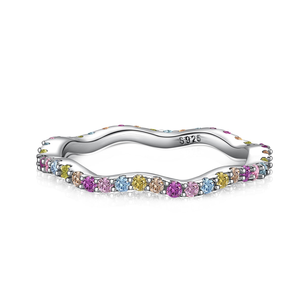 [ORA ]Dainty Colorful Round Cut Party Ring