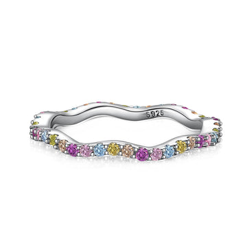 [ORA]Dainty Colorful Round Cut Party Ring