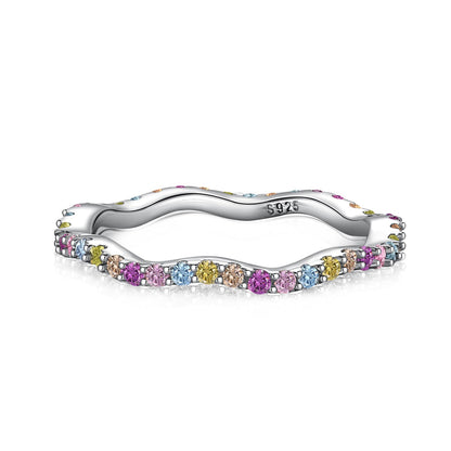 [ORA ]Dainty Colorful Round Cut Party Ring