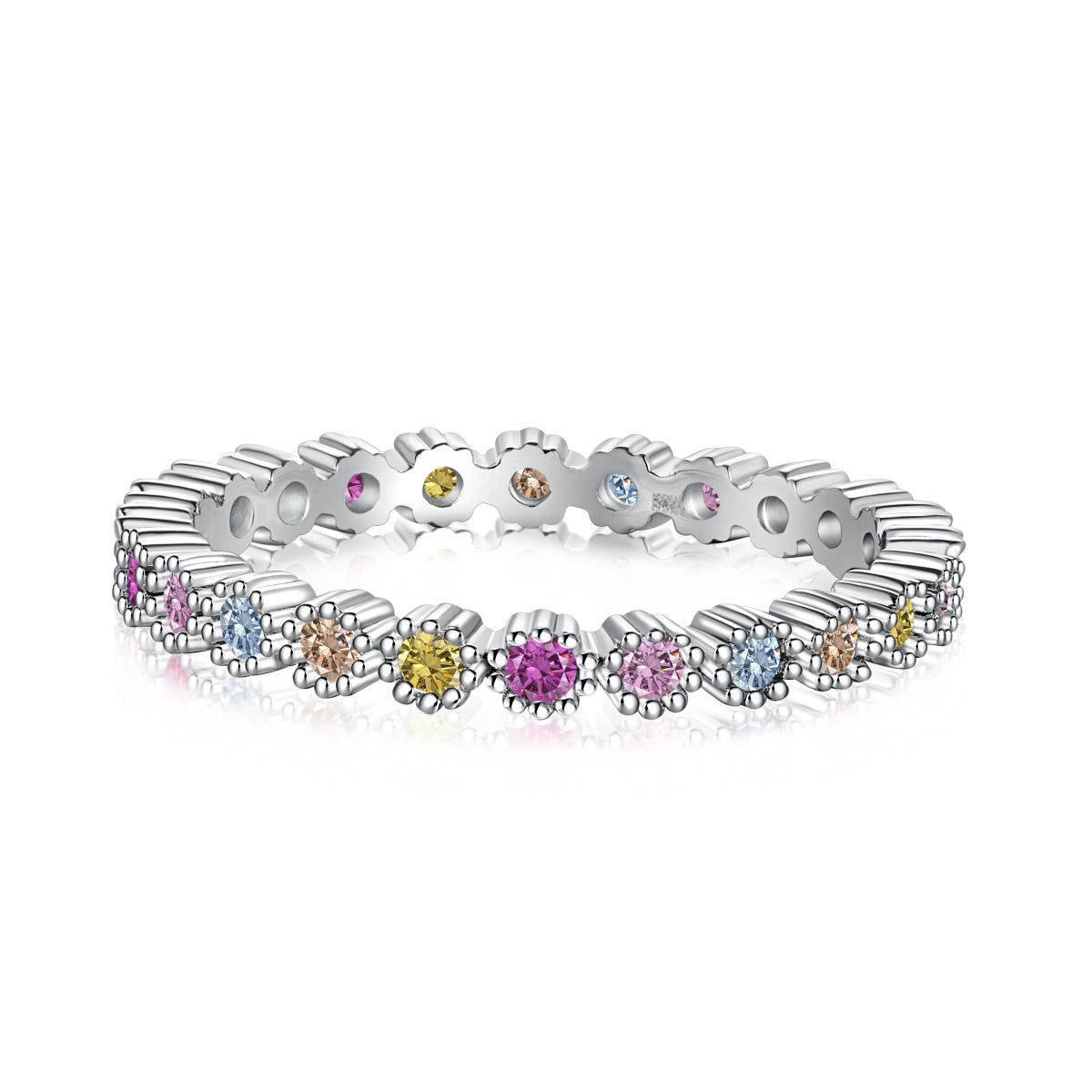 [ORA ]Exquisite Colorful Round Cut Party Ring