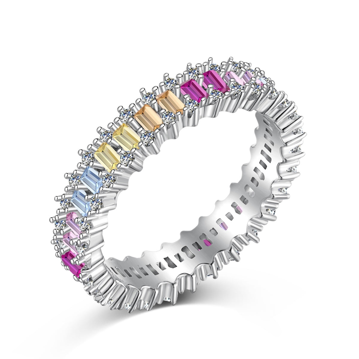 [ORA ]Splashy Ornate Emerald Cut Cocktail Ring