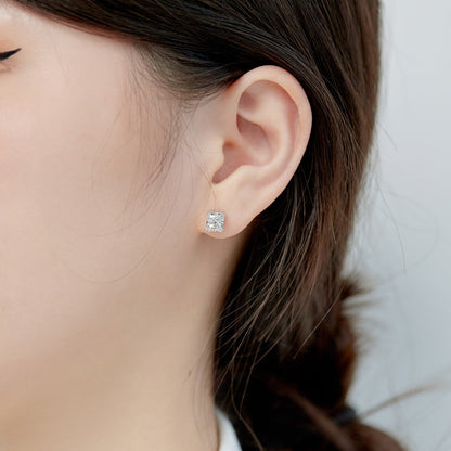 [ORA ]1.0 Carat Radiant Princess Cut Wedding Earrings
