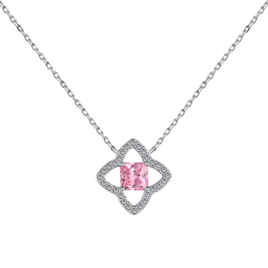 [ORA ]Exquisite Flower Shape Princess Cut Necklace