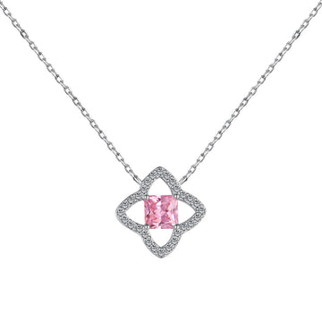 [ORA]Exquisite Flower Shape Princess Cut Necklace