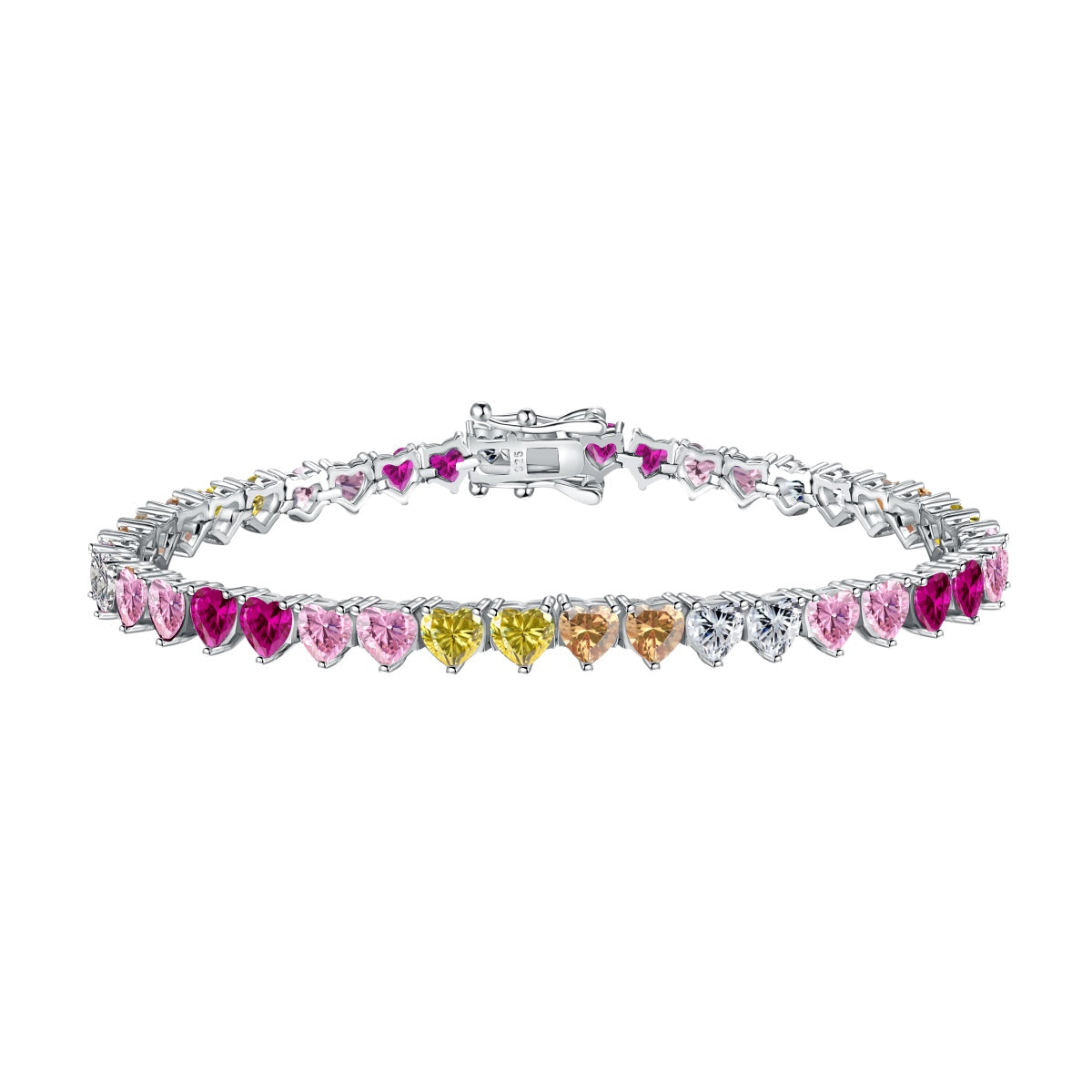 [ORA ]Luxurious Colorful Romantic Heart Shape Lover Bracelet