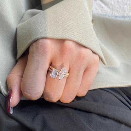 [ORA ]2.0 Carat Scintillating Ornate Radiant Cut Party Ring