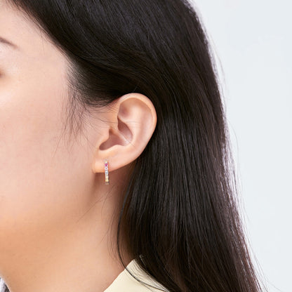 [ORA ]Radiant Colorful Round Cut Earrings