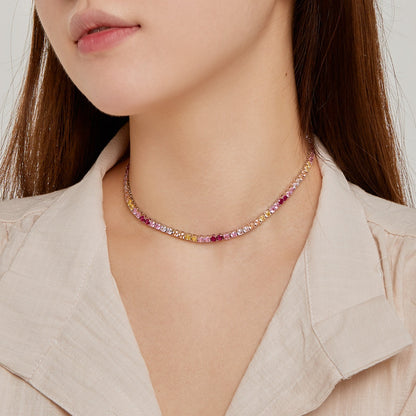 [ORA ]Delicate Colorful Tennis Necklace