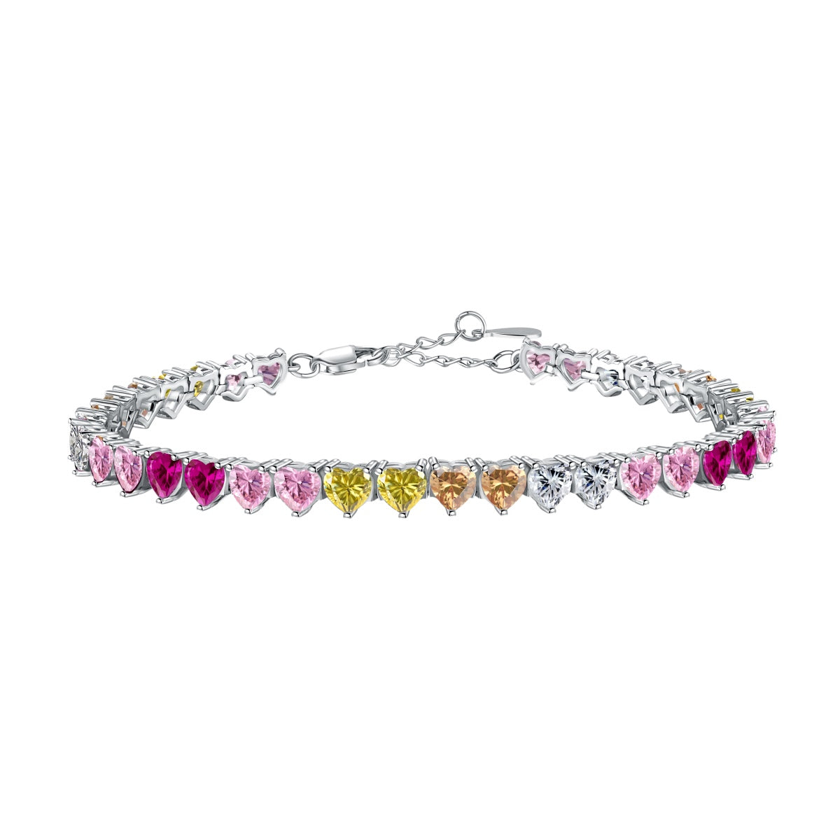 [ORA ]Luxurious Colorful Romantic Heart Shape Lover Bracelet