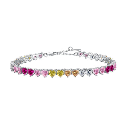 [ORA ]Luxurious Colorful Romantic Heart Shape Lover Bracelet