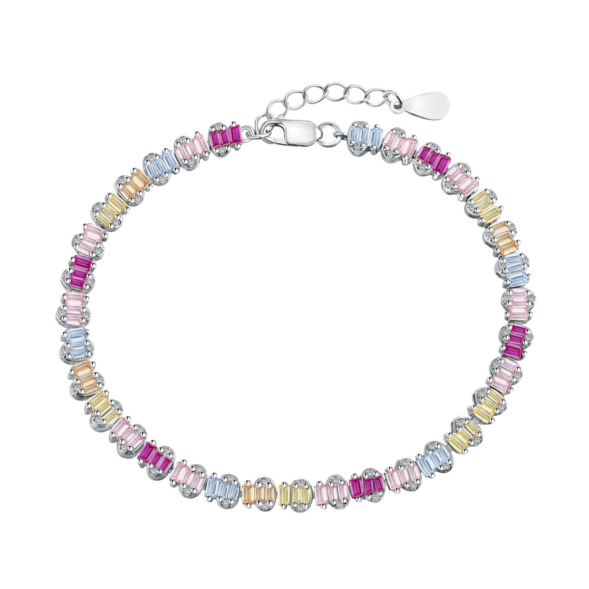 [ORA ]Delicate Colorful Emerald Cut Party Bracelet