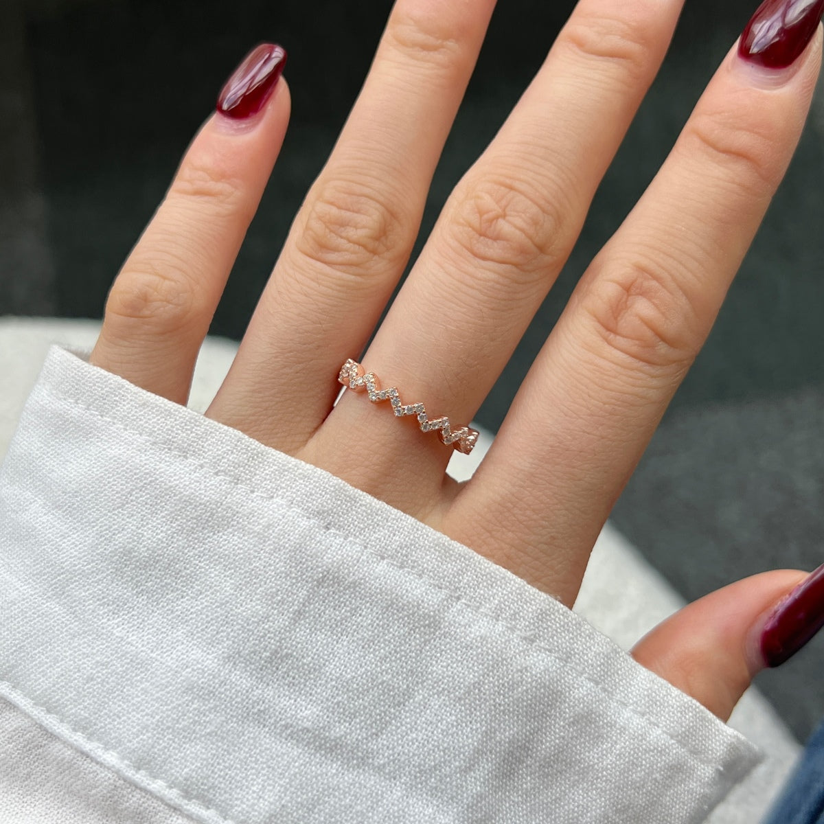[ORA ]Delicate Enchanting Wave Shape Daily Ring