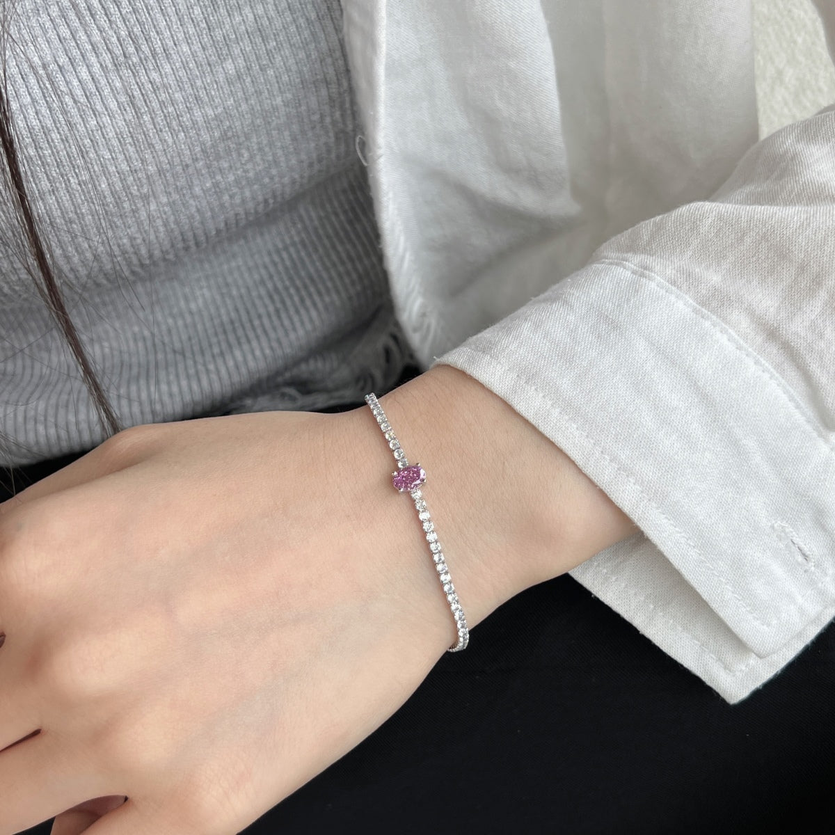 [ORA ]0.75 Carat Exquisite Oval Cut Daily Bracelet
