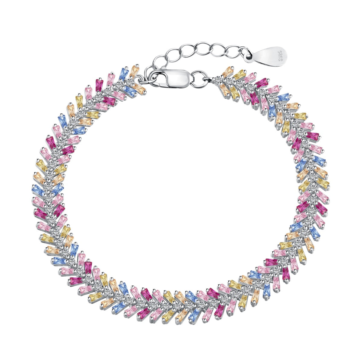 [ORA]Zierliches, strahlendes Armband mit Smaragdschliff für jeden Tag