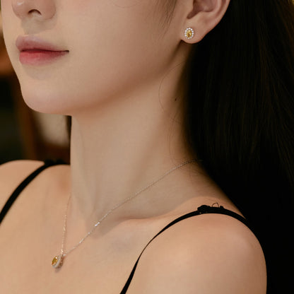 [ORA ]Delicate Unique Oval Cut Daily Earrings