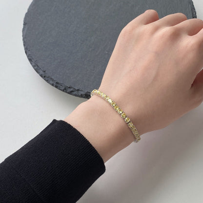 [ORA ]Ornate Dazzling Round Cut Tennis Bracelet