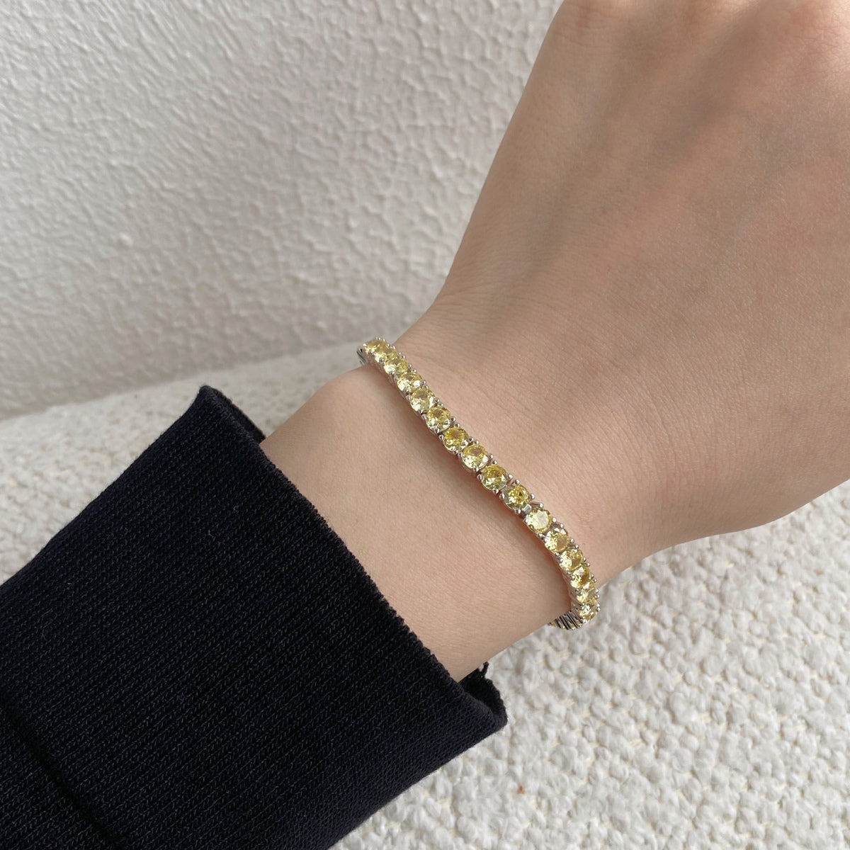 [ORA ]Ornate Dazzling Round Cut Tennis Bracelet