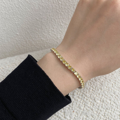 [ORA ]Ornate Dazzling Round Cut Tennis Bracelet