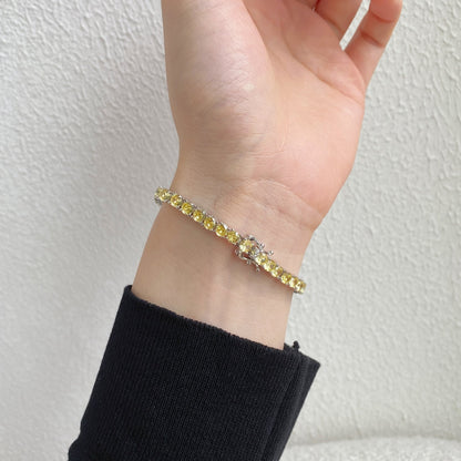 [ORA ]Ornate Dazzling Round Cut Tennis Bracelet