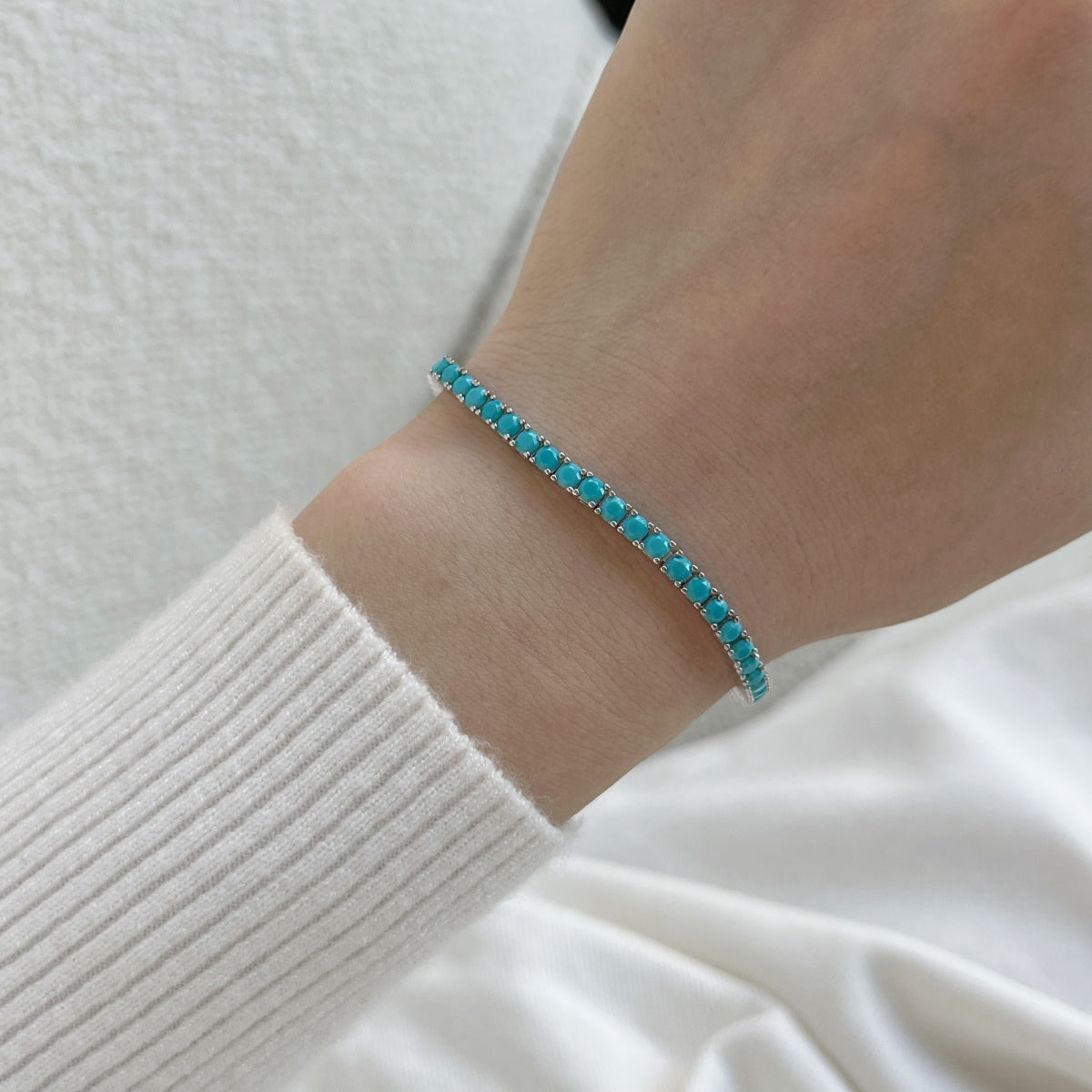 [ORA ]Dainty Charming Round Cut Tennis Bracelet