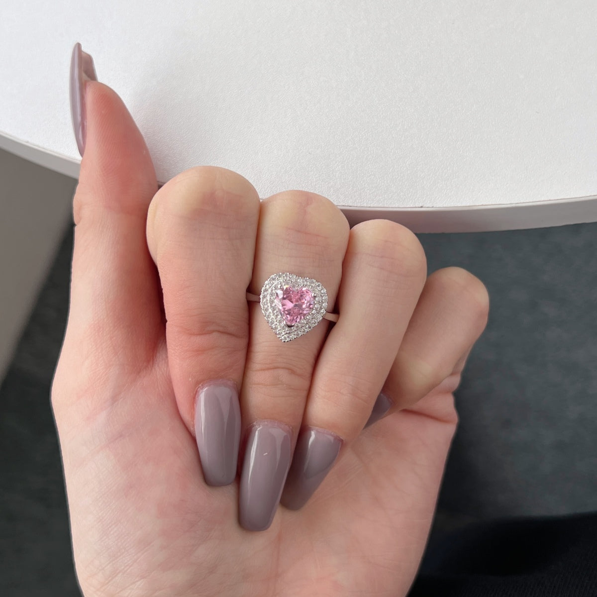 [ORA ]Delicate Ebullient Heart Shape Wedding Ring