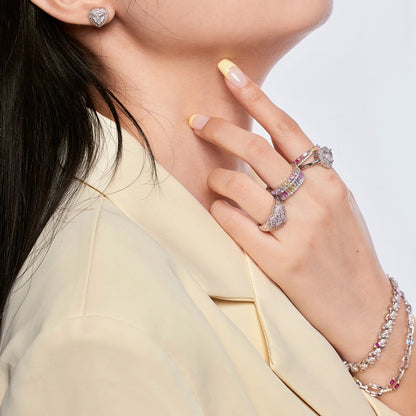 [ORA ]Delicate Ebullient Heart Shape Wedding Ring