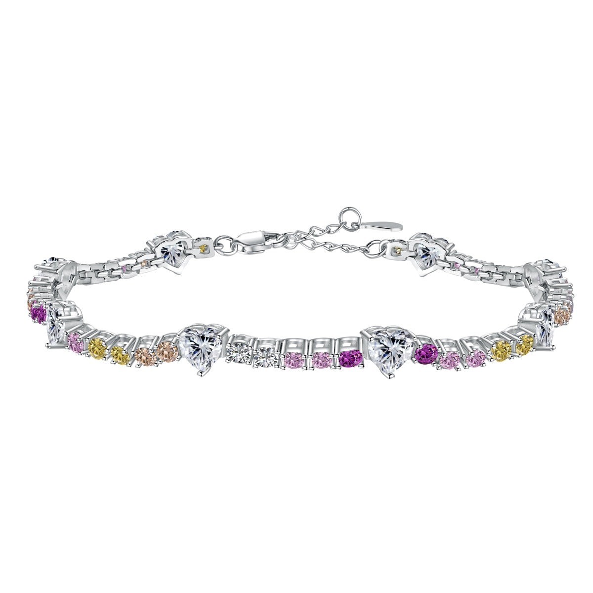 [ORA ]Romantic Heart Shape Round Cut Lover Bracelet